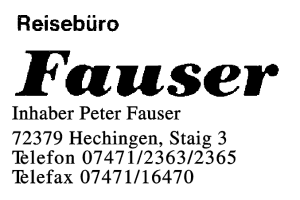 Reisebüro Fauser Inhaber Peter Fauser