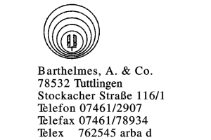 Barthelmes, A. & Co. Barthelmes, A. & Co.