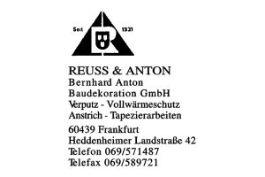 REUSS & ANTON  Bernhard Anton Baudekoration GmbH REUSS & ANTON  Bernhard Anton Baudekoration GmbH
