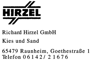 Richard Hirzel GmbH Kies und Sand
