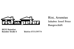 Rist, Arsenius Inhaber Josef Peter