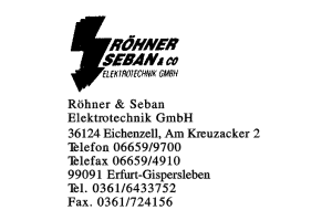Röhner & Seban Elektrotechnik GmbH Röhner & Seban Elektrotechnik GmbH