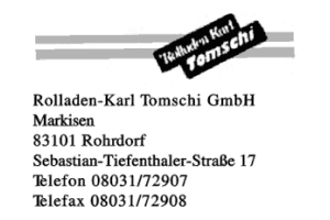 Rolladen-Karl Tomschi GmbH Rolladen-Karl Tomschi GmbH
