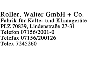Roller, Walter GmbH & Co.