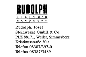 Rudolph, Josef Steinwerke GmbH & Co. Rudolph, Josef Steinwerke GmbH & Co.