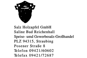 Salz Holzapfel GmbH Saline Bad Reichenhall