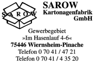 SAROW Kartonagenfabrik GmbH SAROW Kartonagenfabrik GmbH
