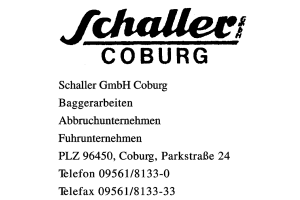 Schaller GmbH Coburg Schaller GmbH Coburg