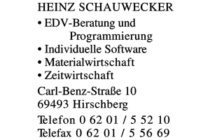 Schauwecker, Heinz Schauwecker, Heinz