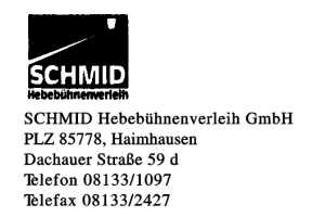 SCHMID Hebebühnenverleih GmbH SCHMID Hebebühnenverleih GmbH