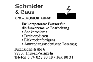 Schmider & Gaus CNC-Erosion GmbH Schmider & Gaus CNC-Erosion GmbH