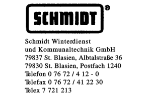 Schmidt Winterdienst und Kommunaltechnik GmbH Schmidt Winterdienst und Kommunaltechnik GmbH