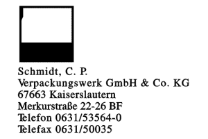 Schmidt, C. P. Verpackungswerk GmbH & Co. KG