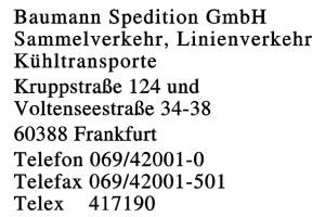Baumann Spedition GmbH Sammelverkehr, Linienverkehr Kühltransporte Baumann Spedition GmbH Sammelverkehr, Linienverkehr Kühltransporte