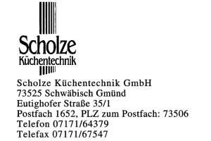 Scholze Küchentechnik GmbH Scholze Küchentechnik GmbH
