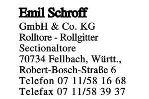 Schroff, Emil GmbH & Co. KG Schroff, Emil GmbH & Co. KG