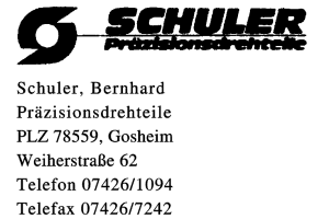 Schuler, Bernhard Präzisionsdrehteile