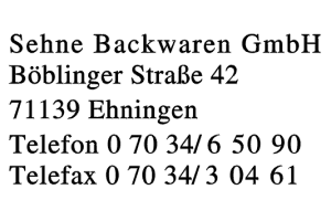 Sehne Backwaren GmbH