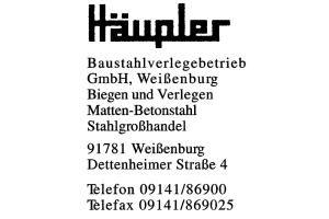 Baustahlverlegebetrieb GmbH  Weißenburg Baustahlverlegebetrieb GmbH  Weißenburg
