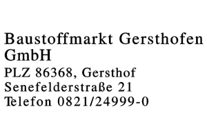 Baustoffmarkt-Gersthofen GmbH Baustoffmarkt-Gersthofen GmbH