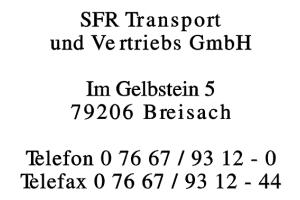 SFR Transport und Vertriebs GmbH