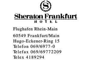Sheraton Frankfurt Hotel