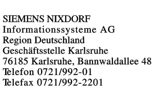 SIEMENS NIXDORF Informationssysteme AG