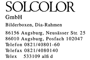 Solcolor GmbH Solcolor GmbH
