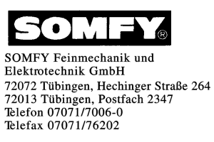 SOMFY Feinmechanik und Elektotechnik GmbH SOMFY Feinmechanik und Elektotechnik GmbH