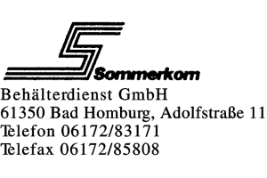 Sommerkorn Behälterdienst GmbH Sommerkorn Behälterdienst GmbH