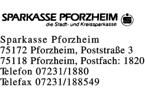 Sparkasse Pforzheim Sparkasse Pforzheim