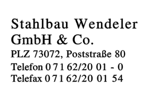 Stahlbau Wendeler GmbH & Co.