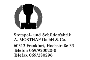 Stempel- und Schilderfabrik A. MOSTHAF GmbH & Co.