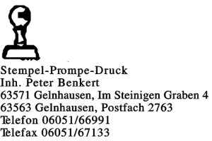 Stempel-Prompe-Druck Inh. Peter Benkert Stempel-Prompe-Druck Inh. Peter Benkert