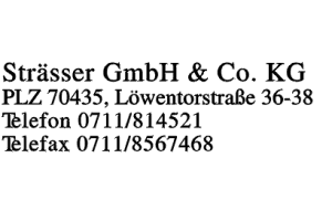 Strässer GmbH & Co. KG Strässer GmbH & Co. KG