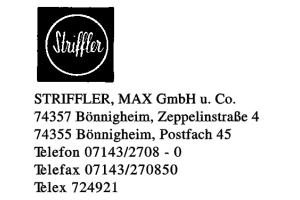STRIFFLER, MAX GmbH u. Co.