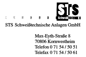 STS Schweißtechnische Anlagen GmbH STS Schweißtechnische Anlagen GmbH