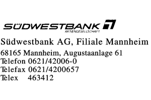 Südwestbank AG Südwestbank AG