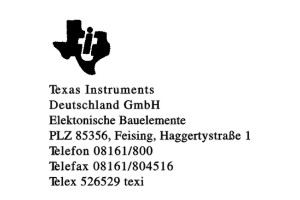 Texas Instruments Deutschland GmbH Texas Instruments Deutschland GmbH