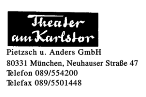 Theater am Karlstor Pietzsch u. Anders GmbH