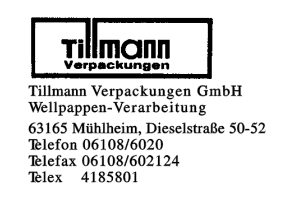 Tillmann Verpackungen GmbH Tillmann Verpackungen GmbH