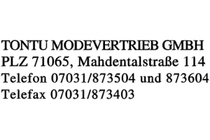 TONTU MODEVERTRIEB GmbH