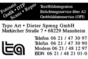 Typo Art ¥ Dieter Spreng GmbH Typo Art ¥ Dieter Spreng GmbH