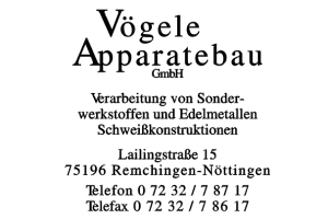 Vögele Apparatebau GmbH Vögele Apparatebau GmbH