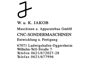 W. u. K. JAKOB Maschinen u. Apparatebau GmbH