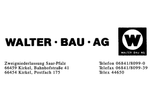 WALTER - BAU - AG
