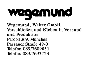Wegemund, Walter GmbH