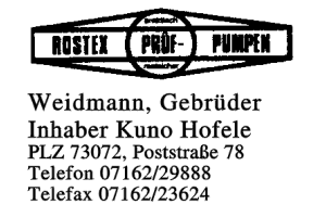 Weidmann, Gebrüder Inhaber Kuno Hofele Weidmann, Gebrüder Inhaber Kuno Hofele