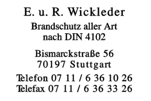 Wickleder, E. u. R.