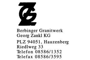 Berbinger Granitwerk Georg Zankl KG Berbinger Granitwerk Georg Zankl KG